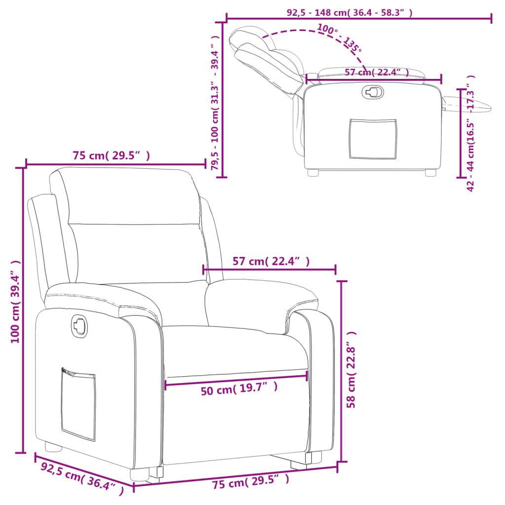 vidaXL Relaxsessel mit Aufstehhilfe Dunkelbraun Stoff