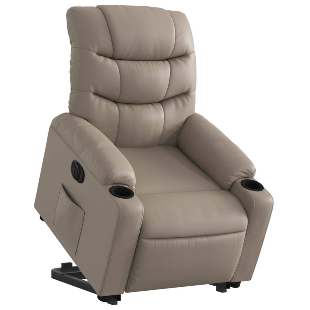 vidaXL Relaxsessel mit Aufstehhilfe Elektrisch Cappuccino Kunstleder