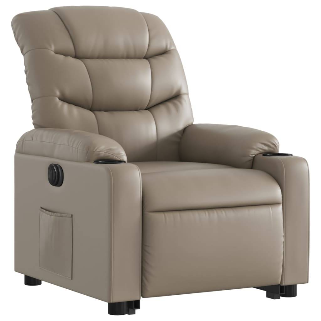 vidaXL Relaxsessel mit Aufstehhilfe Elektrisch Cappuccino Kunstleder