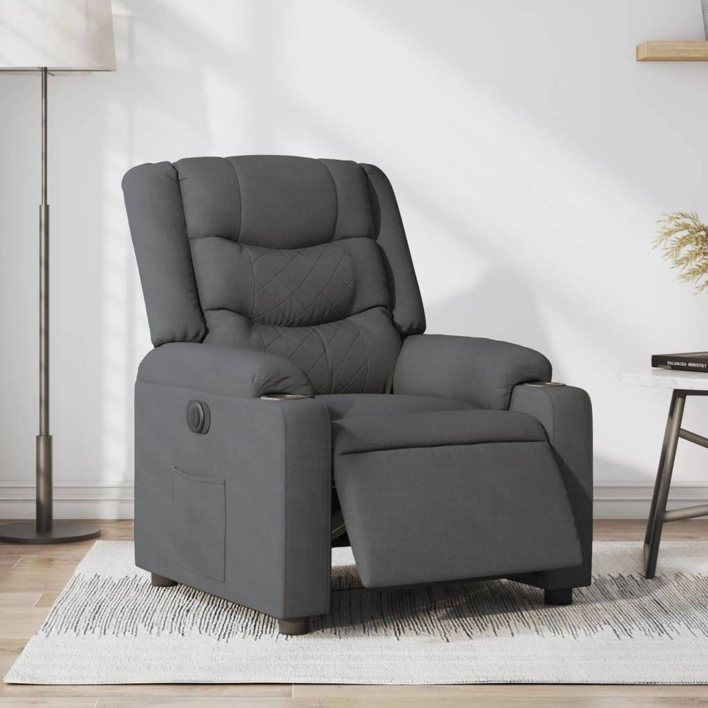 vidaXL Relaxsessel Elektrisch Dunkelgrau Stoff