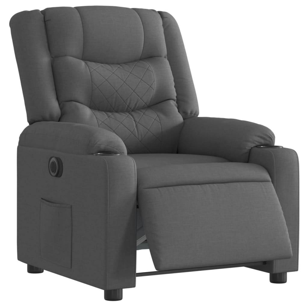 vidaXL Relaxsessel Elektrisch Dunkelgrau Stoff
