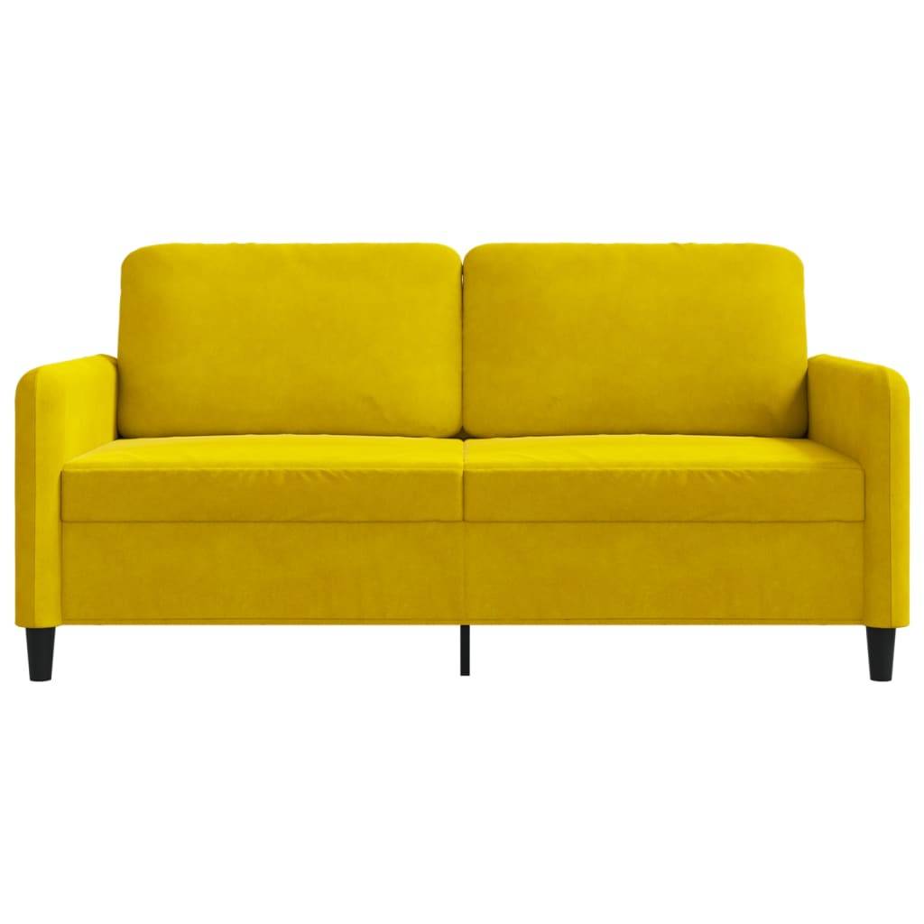 vidaXL 2-Sitzer-Sofa Gelb 140 cm Samt