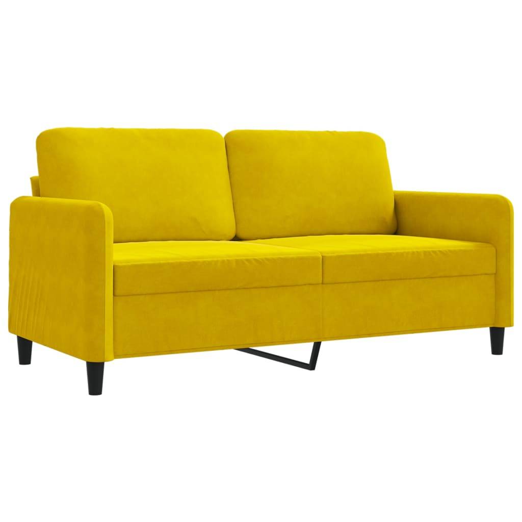 vidaXL 2-Sitzer-Sofa Gelb 140 cm Samt
