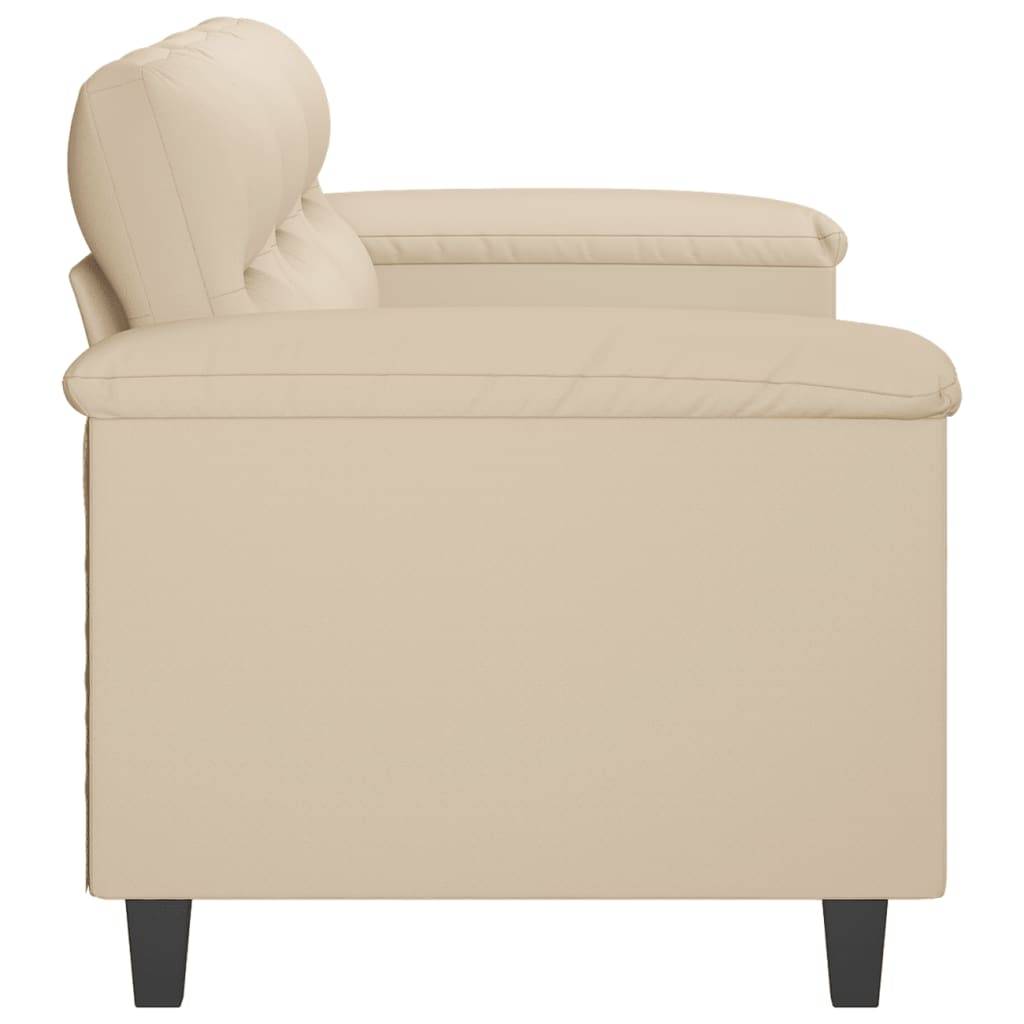 vidaXL 3-Sitzer-Sofa Creme 180 cm Mikrofasergewebe