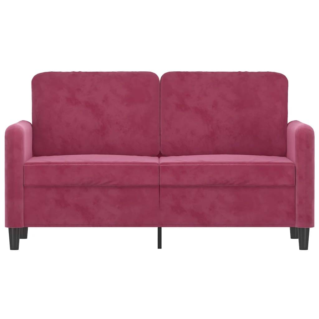 vidaXL 2-Sitzer-Sofa Weinrot 120 cm Samt