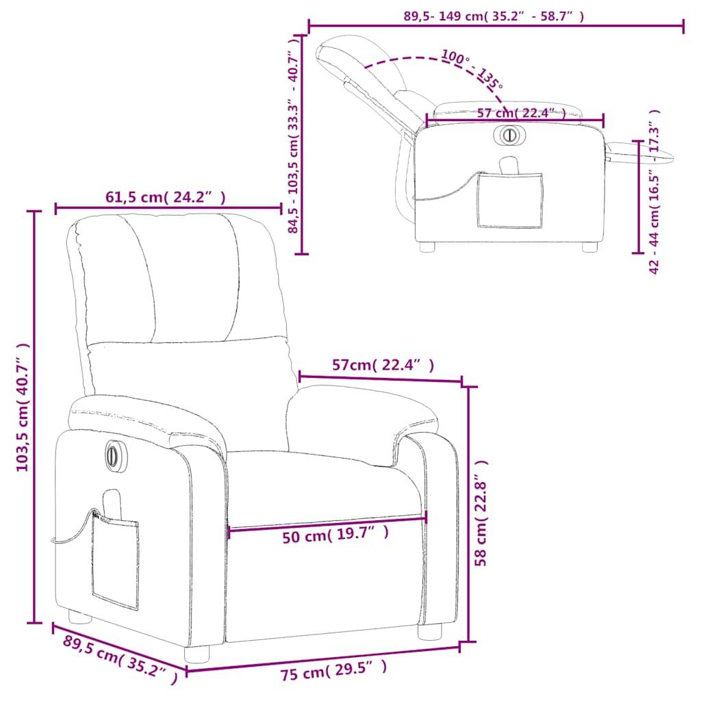vidaXL Massagesessel Elektrisch Beige Mikrofasergewebe