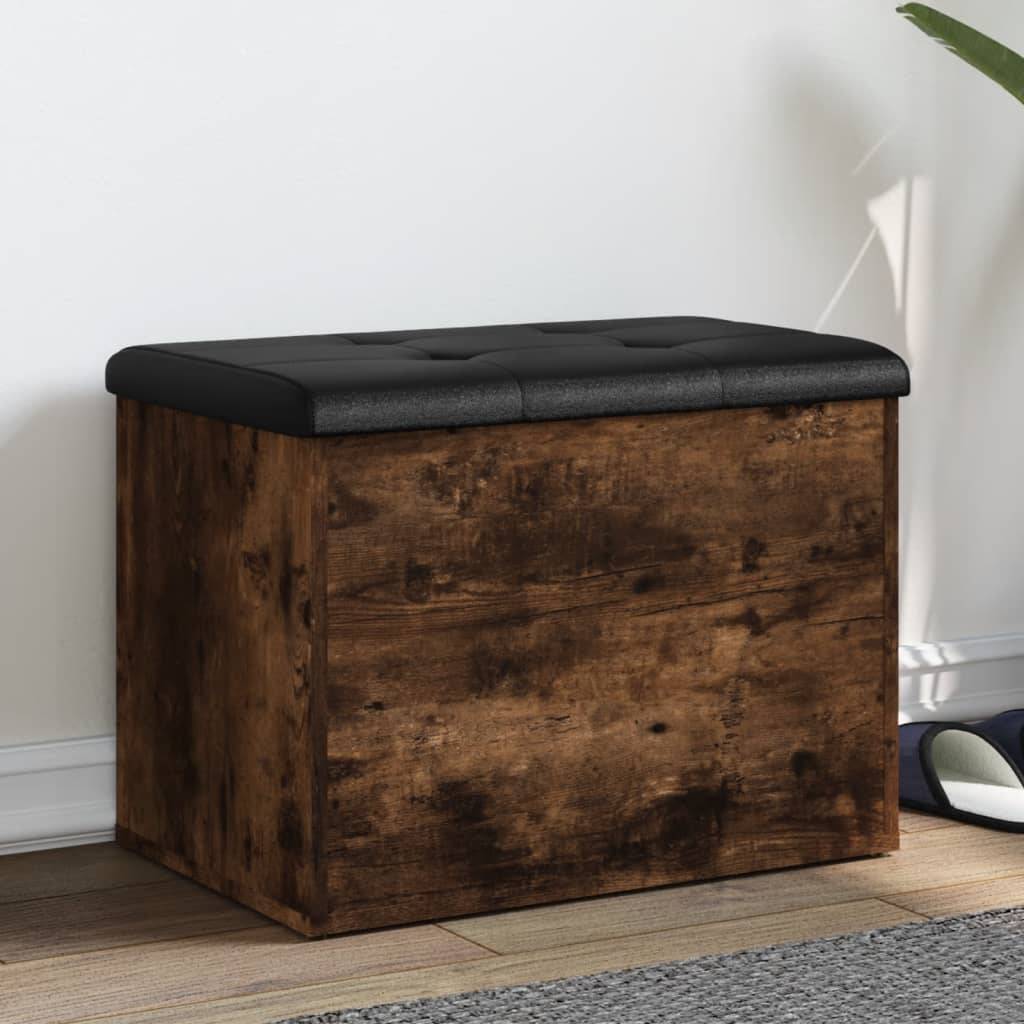 vidaXL Sitzbank mit Stauraum Räuchereiche 62x42x45 cm Holzwerkstoff