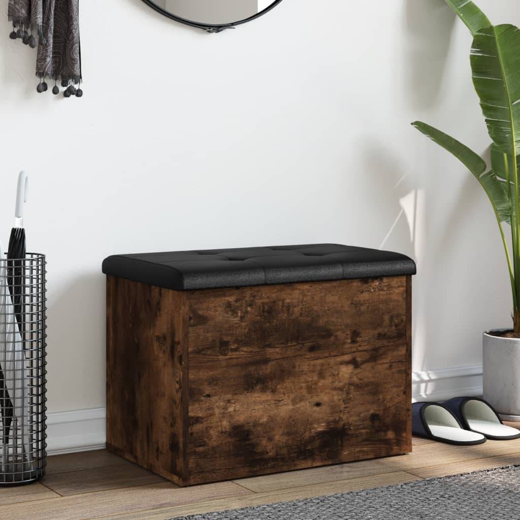 vidaXL Sitzbank mit Stauraum Räuchereiche 62x42x45 cm Holzwerkstoff