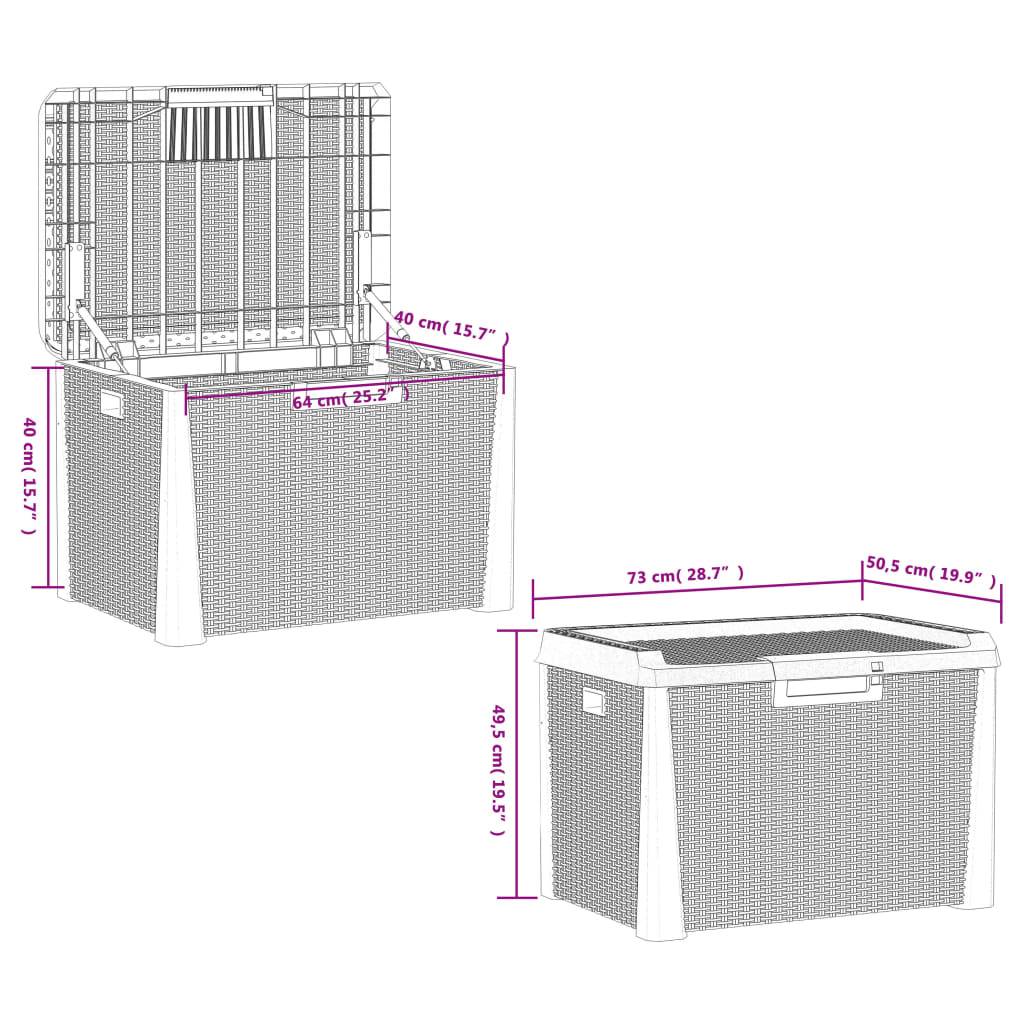 vidaXL Gartentruhe Anthrazit 125 L PP