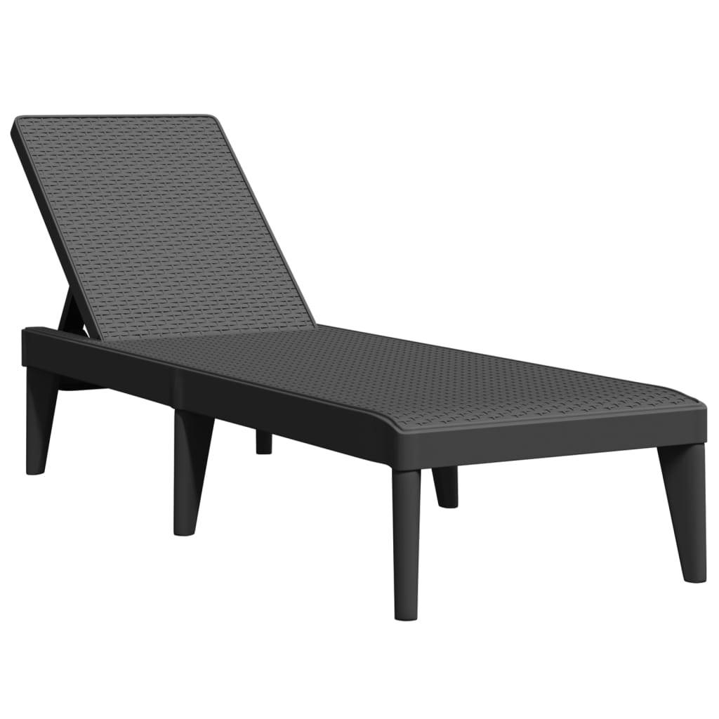 vidaXL Sonnenliege Anthrazit 186x60x29 cm PP