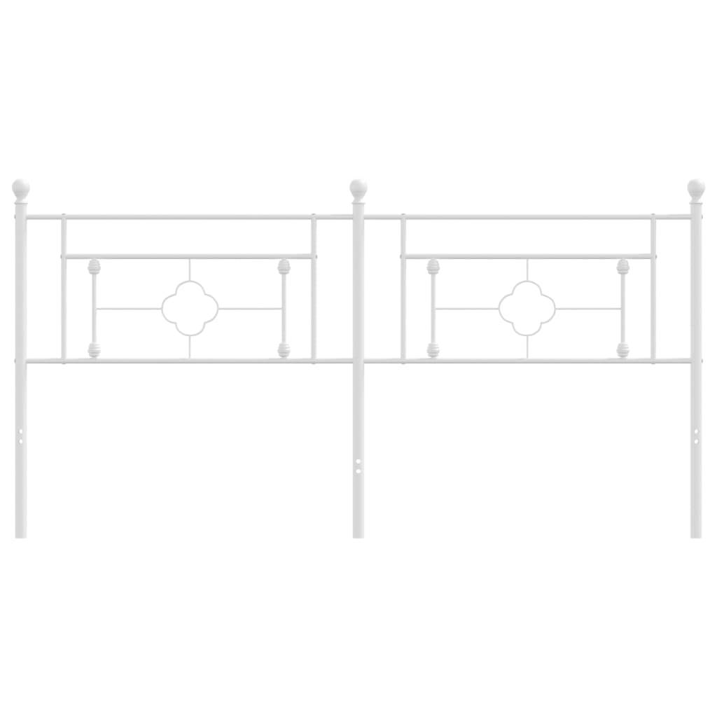 vidaXL Kopfteil Metall Weiß 180 cm