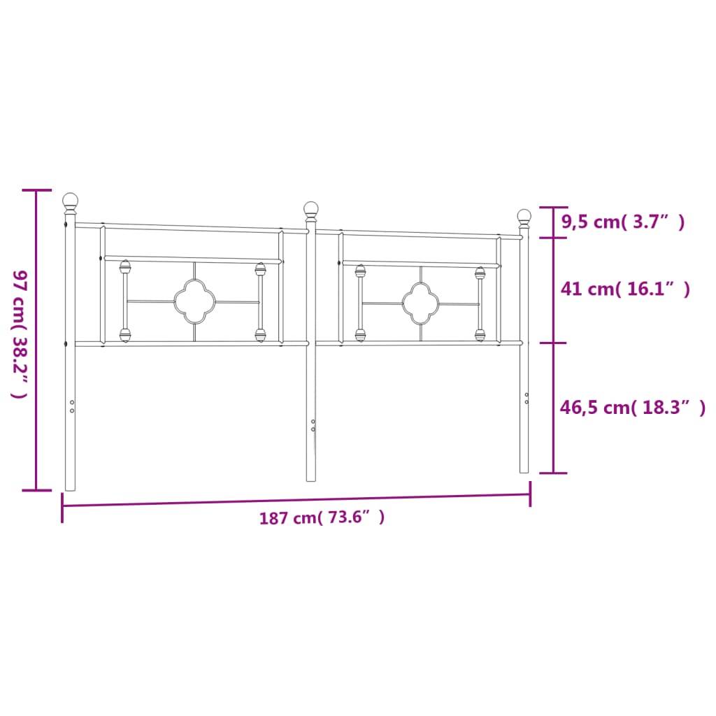 vidaXL Kopfteil Metall Weiß 180 cm