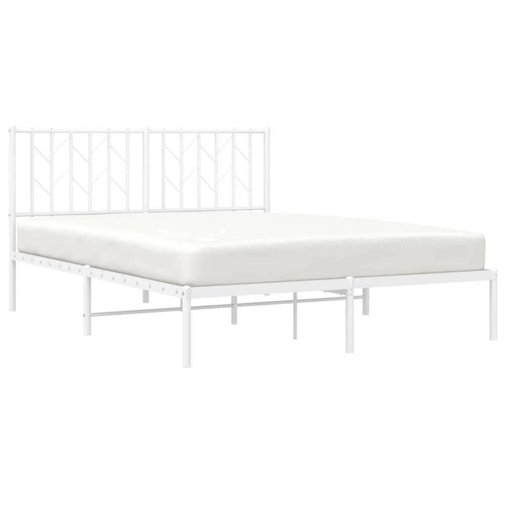 vidaXL Bettgestell mit Kopfteil Metall Weiß 140x200 cm