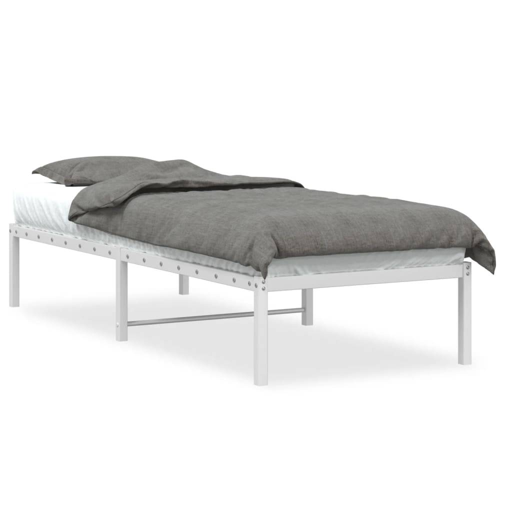 vidaXL Bettgestell Metall Weiß 75x190 cm