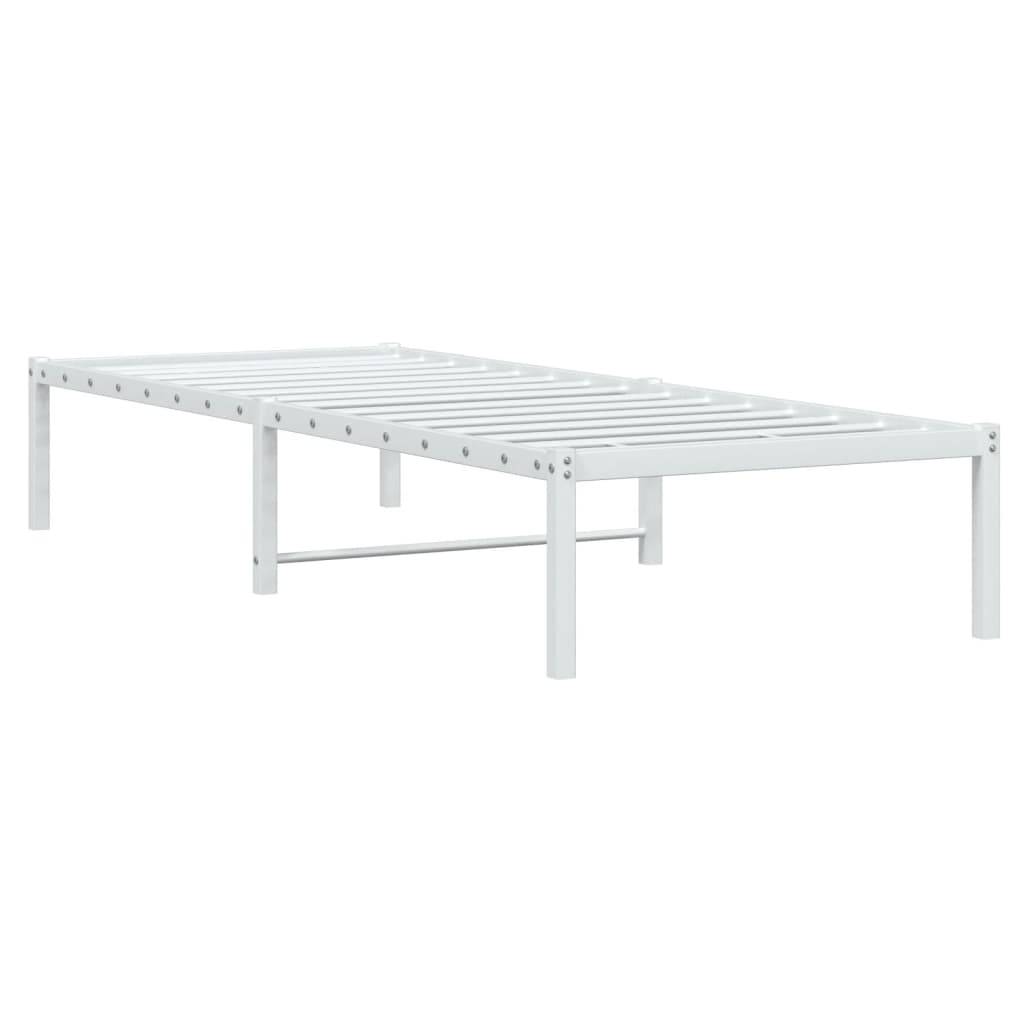 vidaXL Bettgestell Metall Weiß 75x190 cm
