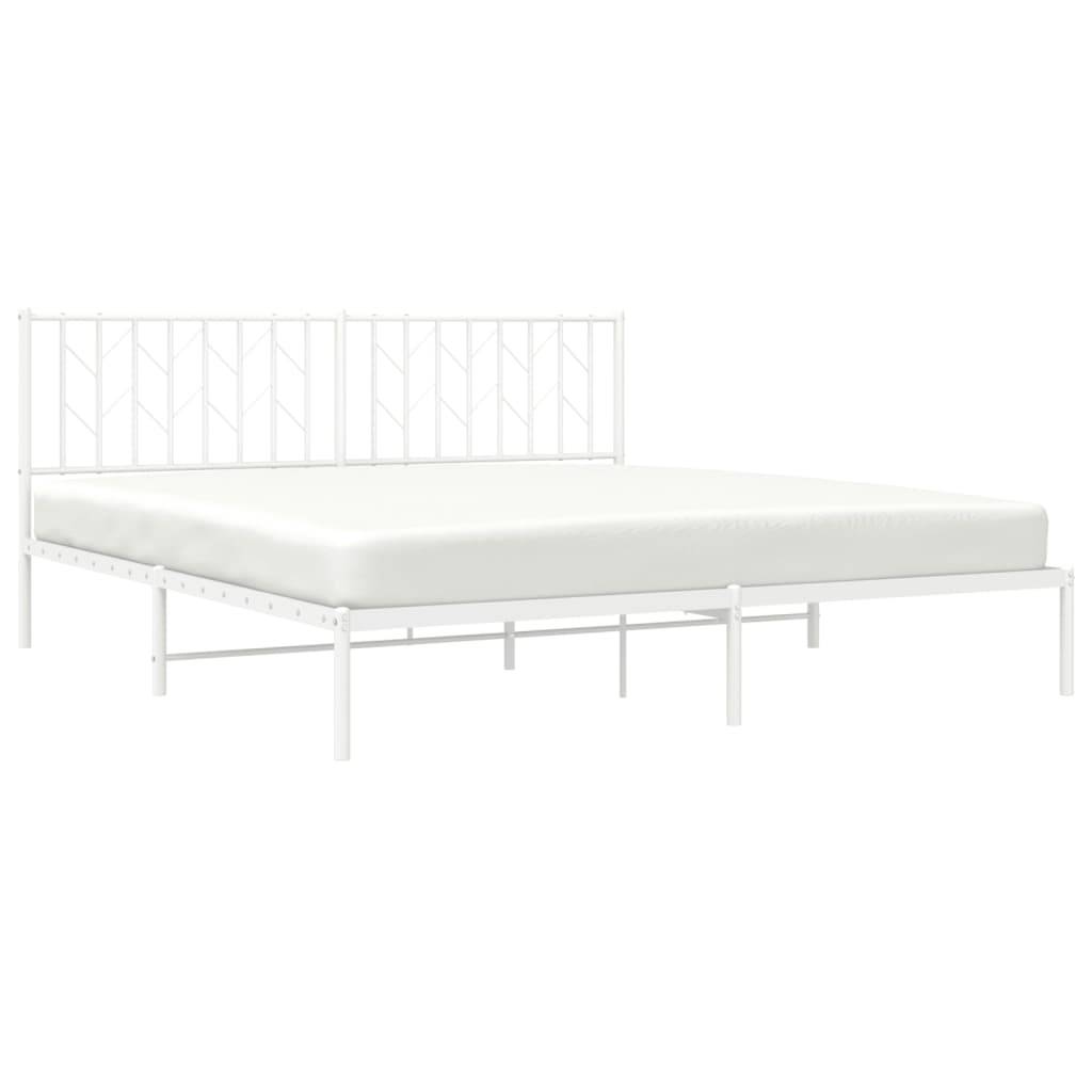 vidaXL Bettgestell mit Kopfteil Metall Weiß 183x213 cm