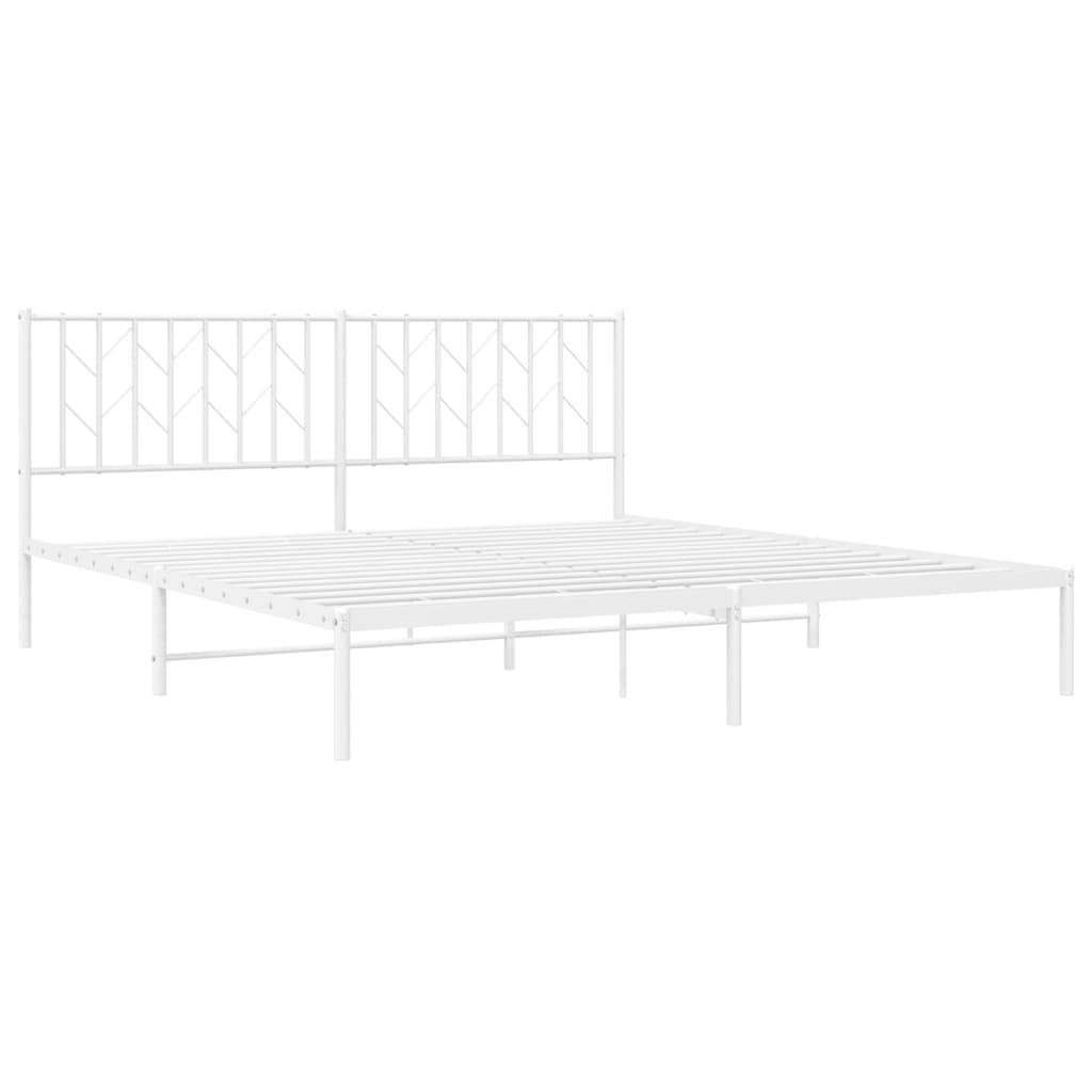 vidaXL Bettgestell mit Kopfteil Metall Weiß 183x213 cm