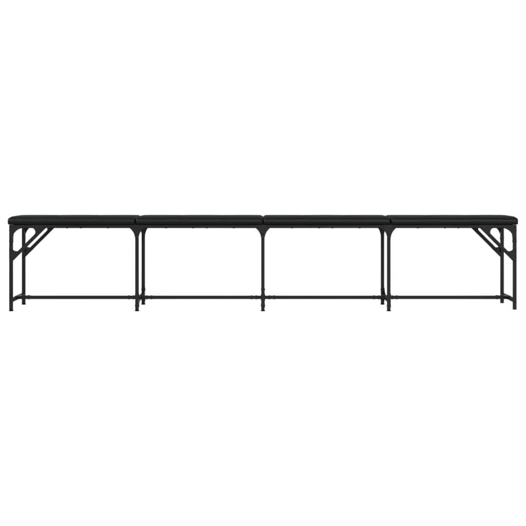 vidaXL Essbank Schwarz 248x32x45 cm Stahl und Kunstleder