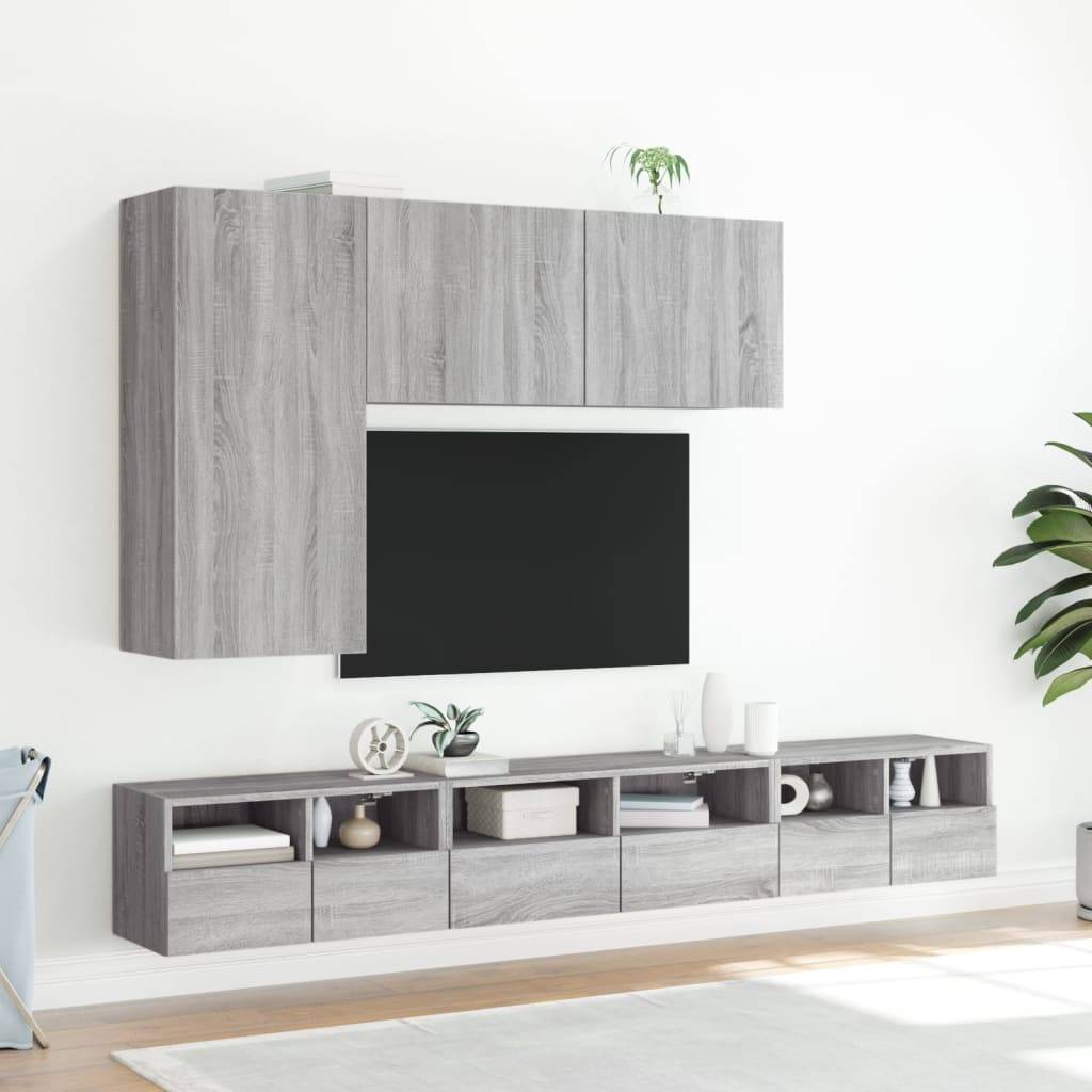 vidaXL TV-Wandschrank Grau Sonoma 60x30x30 cm Holzwerkstoff