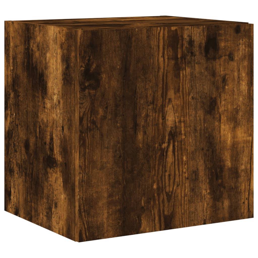 vidaXL TV-Wandschrank mit LED-Leuchten Räuchereiche 40,5x35x40 cm