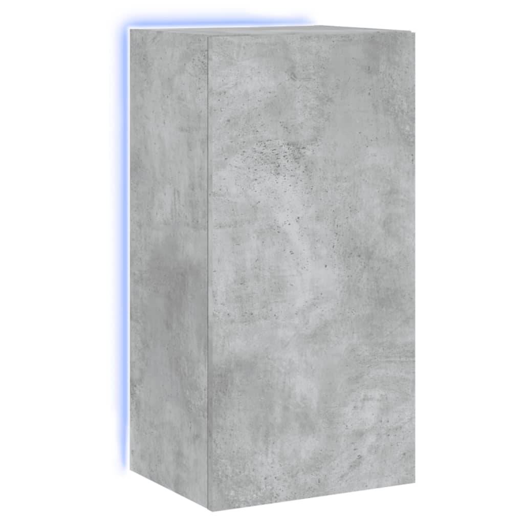 vidaXL TV-Wandschrank mit LED-Leuchten Betongrau 40,5x35x80 cm