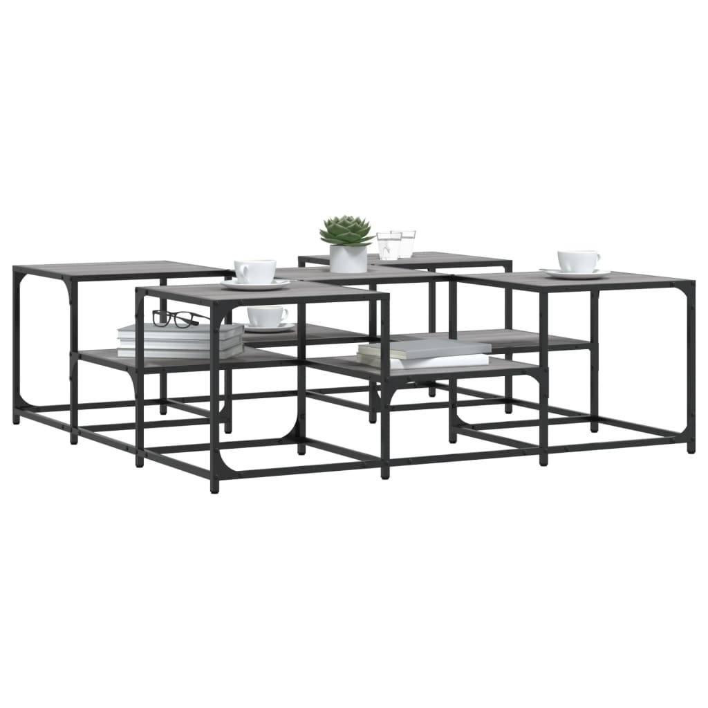 vidaXL Couchtisch Grau Sonoma 121x121x40 cm Holzwerkstoff