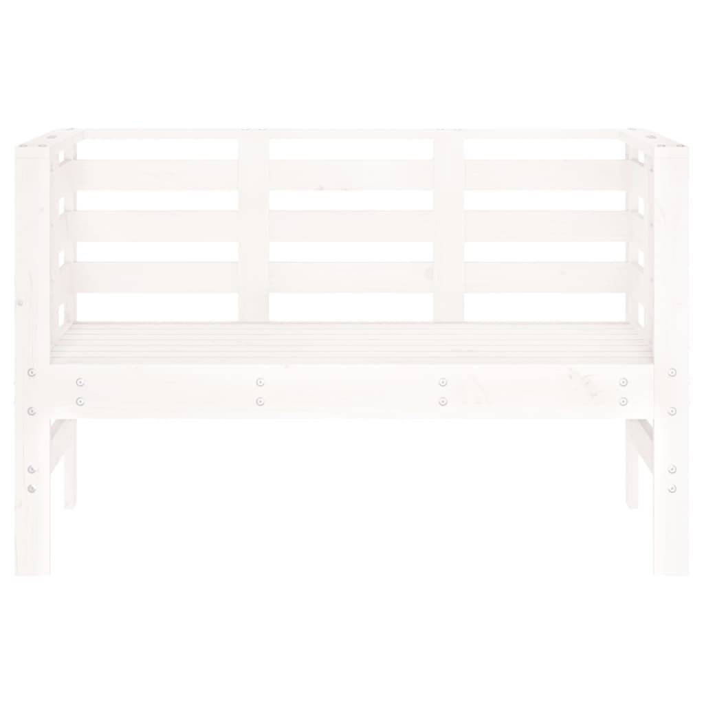 vidaXL Gartenbank Weiß 111,5x53x71 cm Massivholz Kiefer