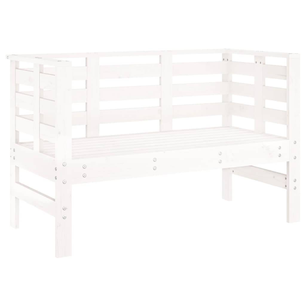 vidaXL Gartenbank Weiß 111,5x53x71 cm Massivholz Kiefer