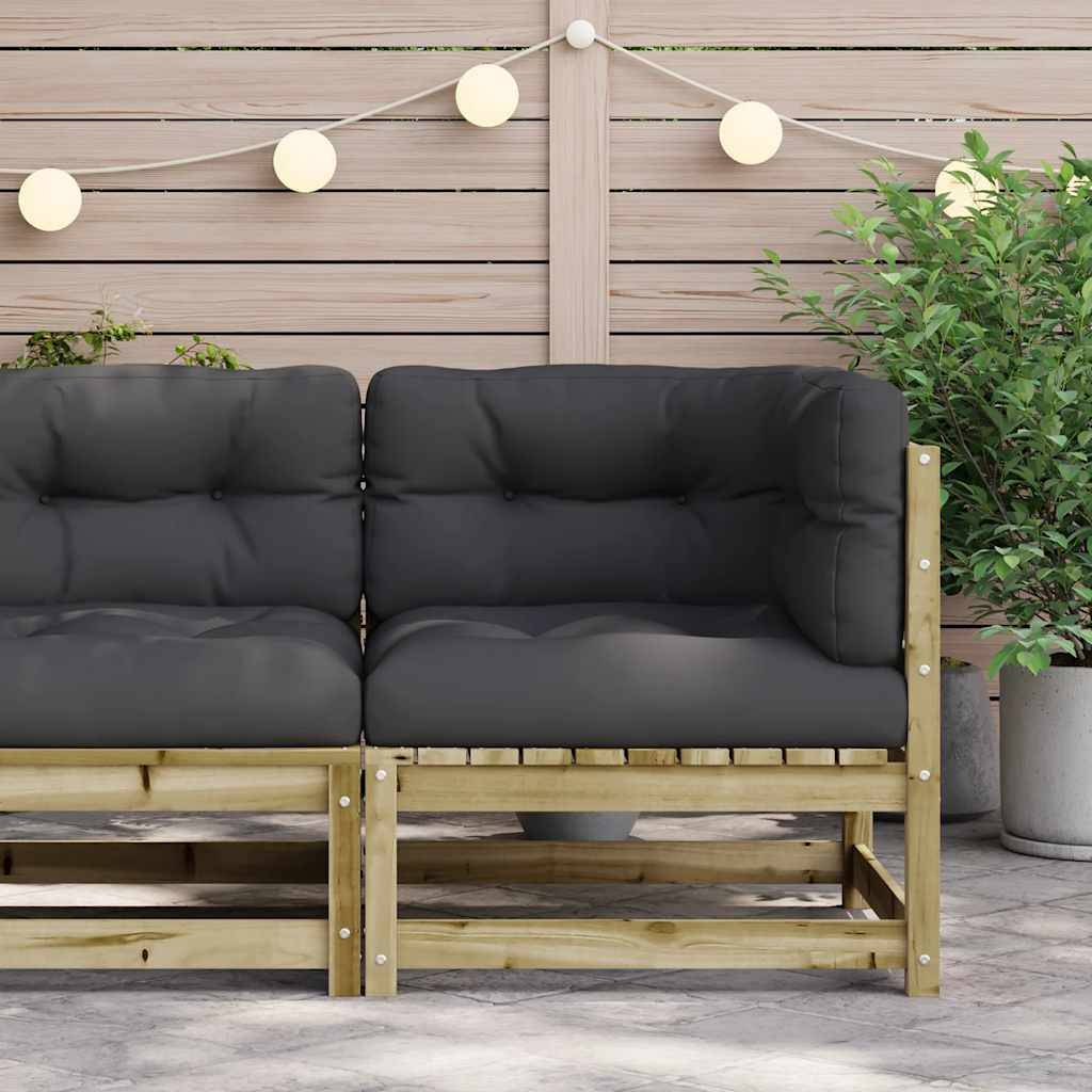 vidaXL Garten-Ecksofa mit Kissen Kiefernholz Imprägniert