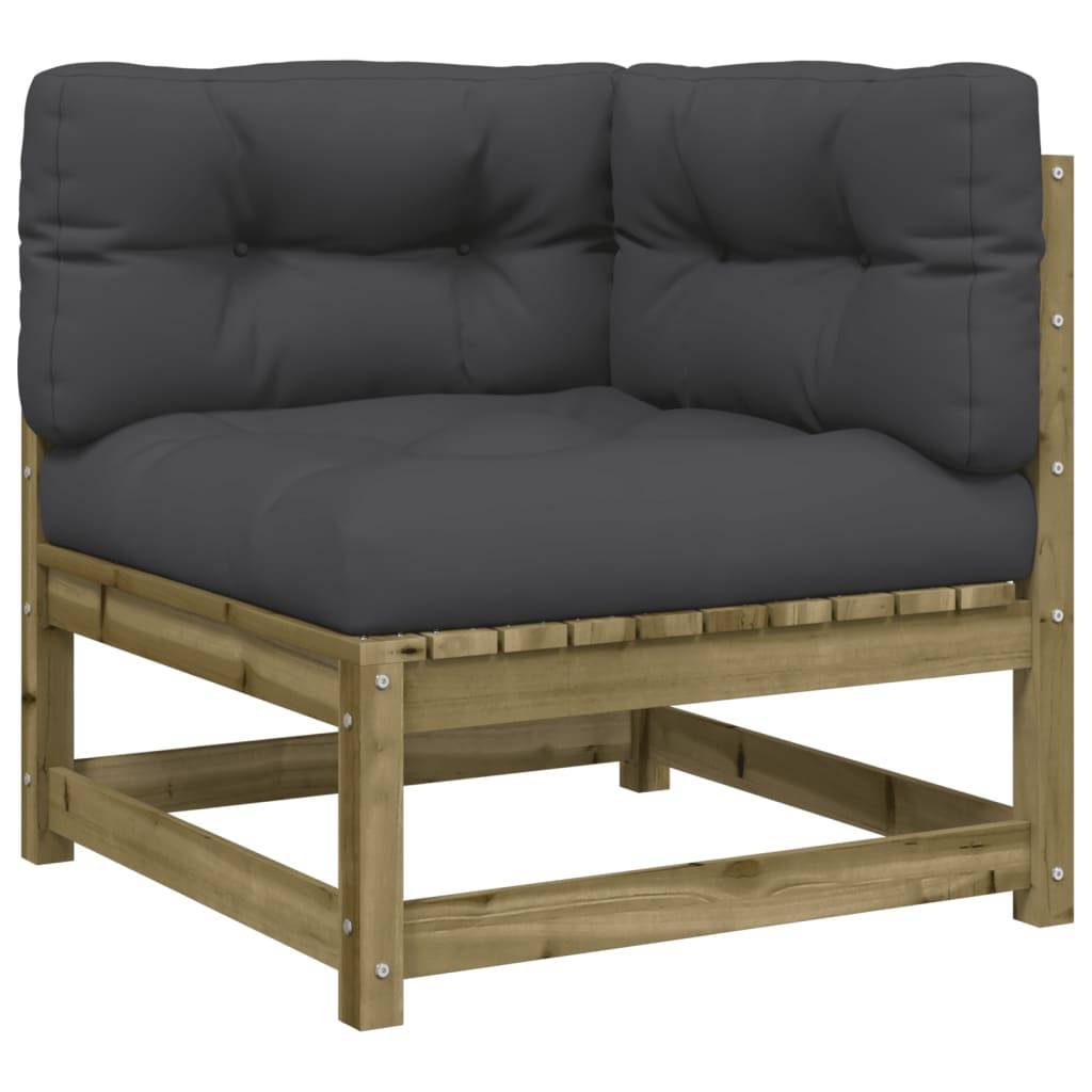 vidaXL Garten-Ecksofa mit Kissen Kiefernholz Imprägniert