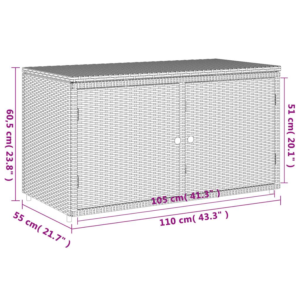 vidaXL Gartenschrank Schwarz 110x55x60,5 cm Poly Rattan