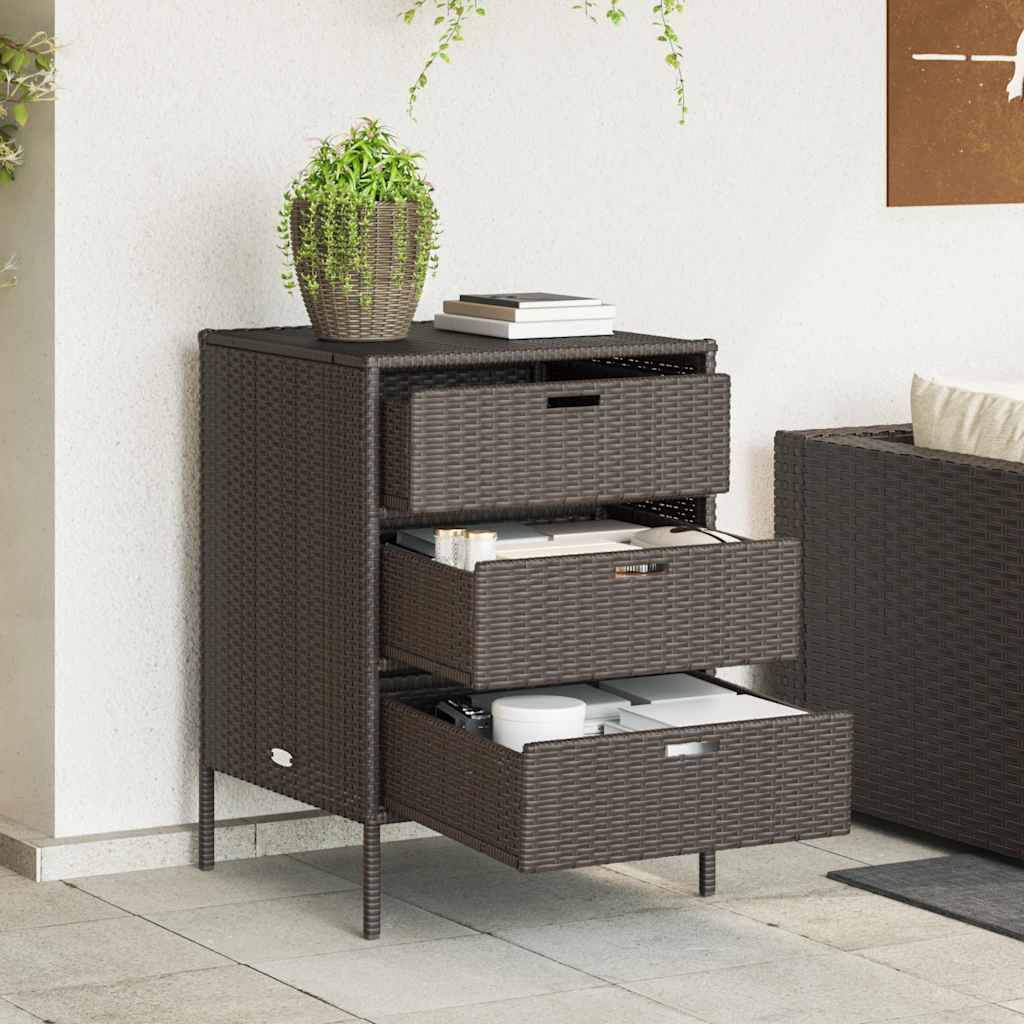 vidaXL Gartenschrank Braun 55x59x80 cm Poly Rattan