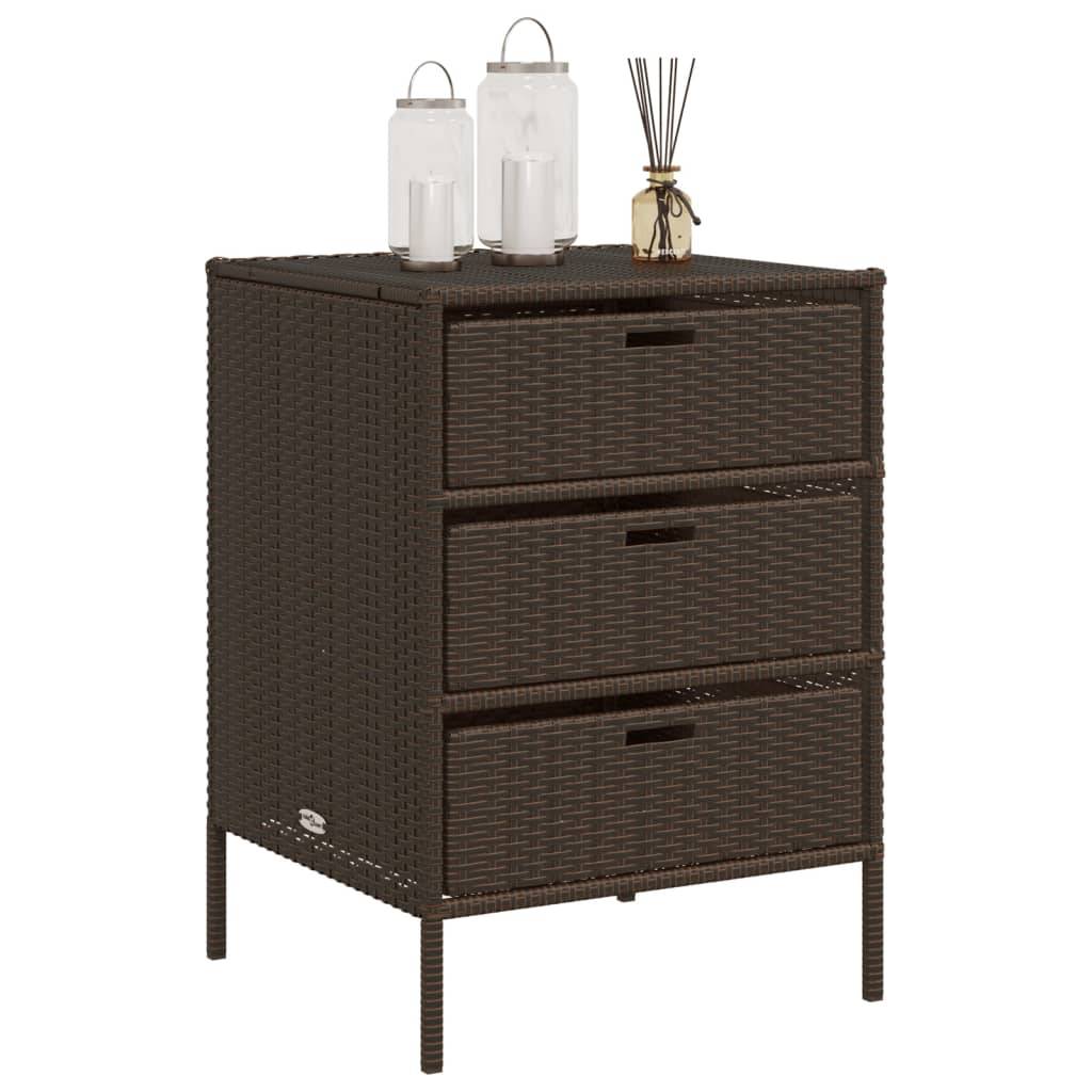 vidaXL Gartenschrank Braun 55x59x80 cm Poly Rattan