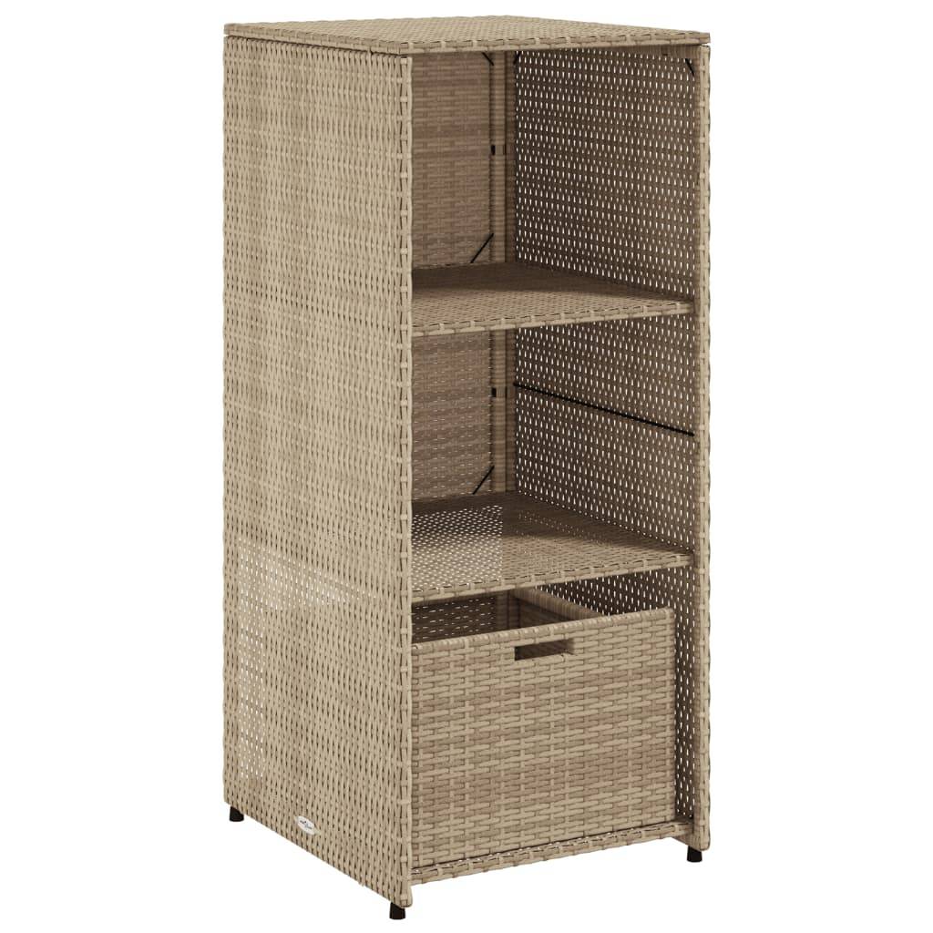 vidaXL Gartenschrank Beige 50x55x115 cm Poly Rattan