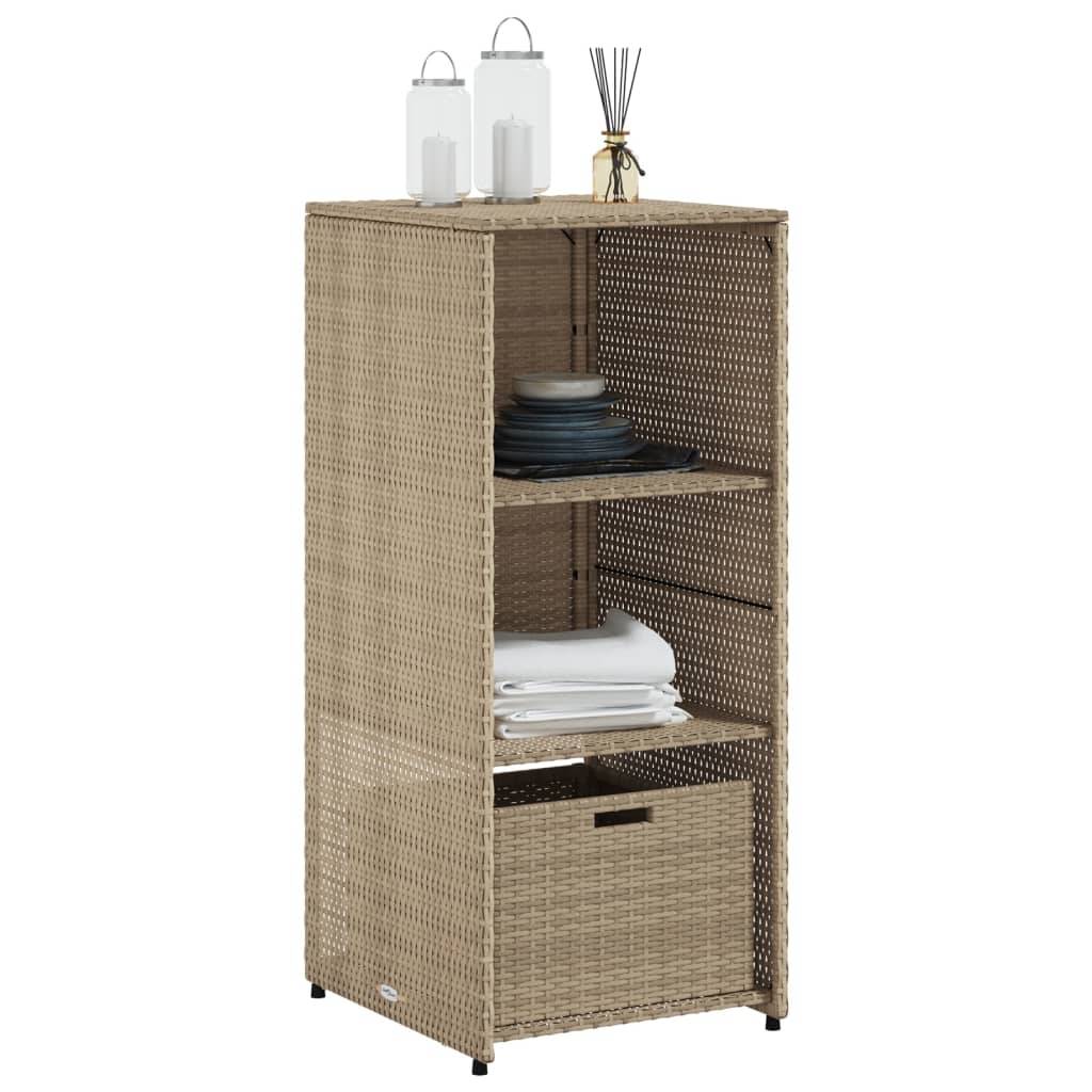 vidaXL Gartenschrank Beige 50x55x115 cm Poly Rattan