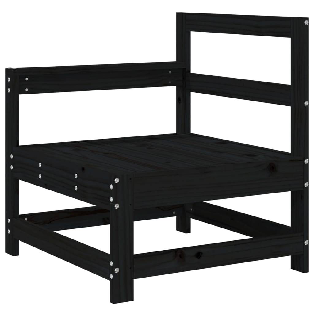 vidaXL 3-tlg. Garten-Lounge-Set Schwarz Massivholz Kiefer