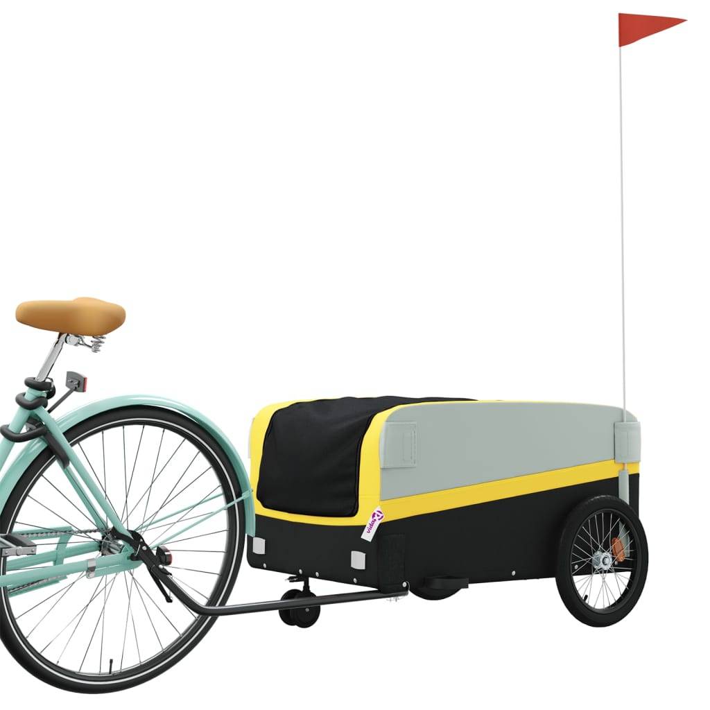 vidaXL Fahrradanhänger Schwarz und Gelb 45 kg Eisen