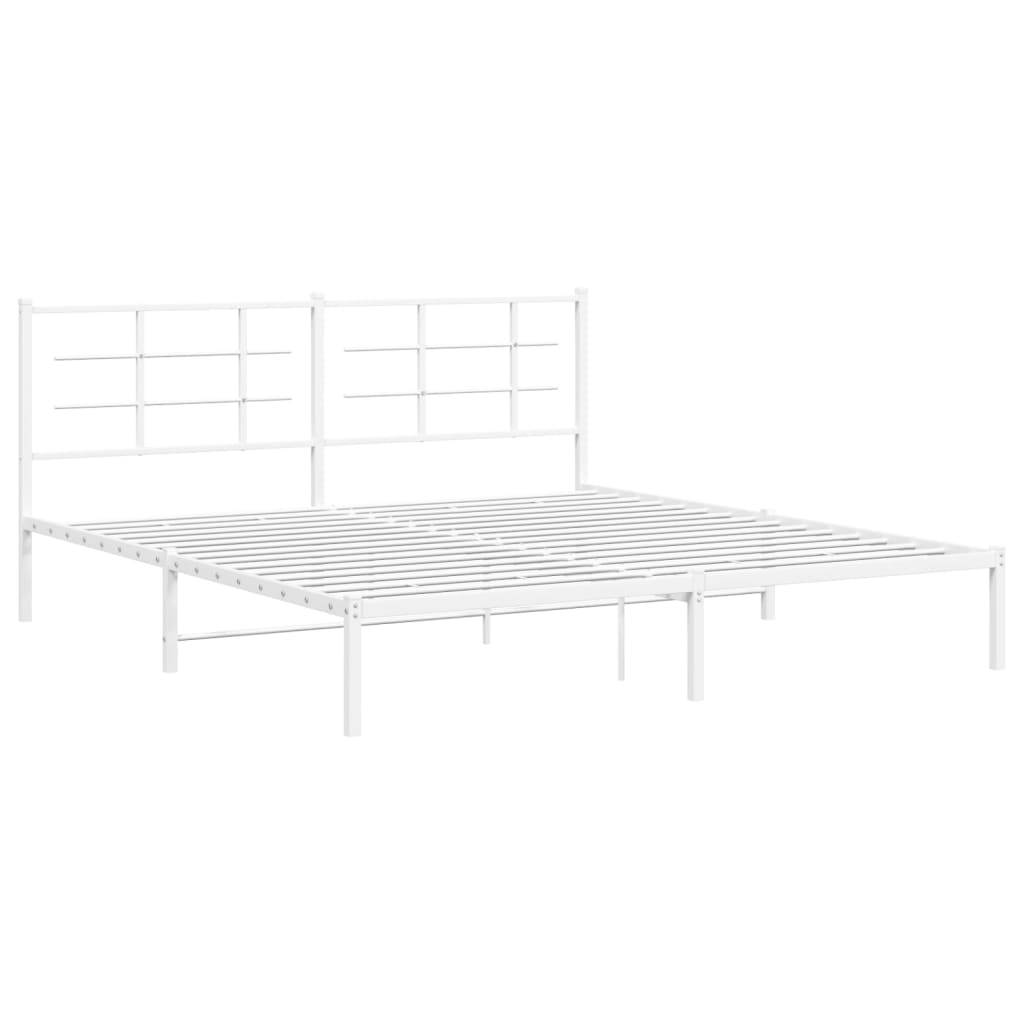 vidaXL Bettgestell mit Kopfteil Metall Weiß 183x213 cm