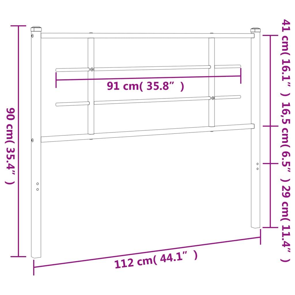 vidaXL Kopfteil Metall Weiß 107 cm