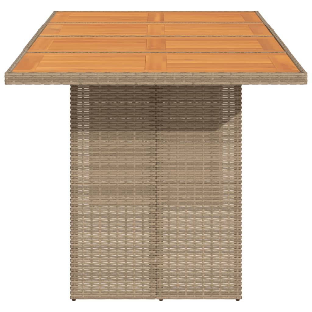 vidaXL Gartentisch mit Akazienholz-Platte 190x80x74 cm Poly Rattan