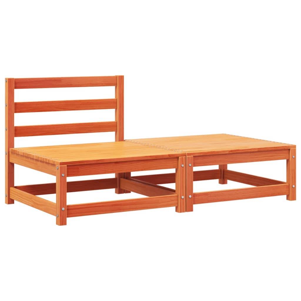 vidaXL Gartensofa ohne Armlehnen mit Kissen und Hocker