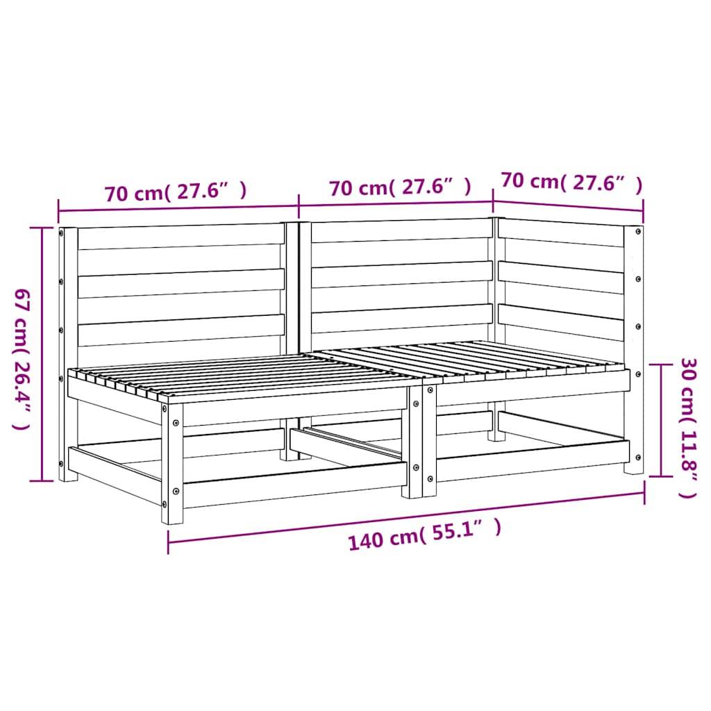 vidaXL Gartensofa 2-Sitzer Massivholz Douglasie