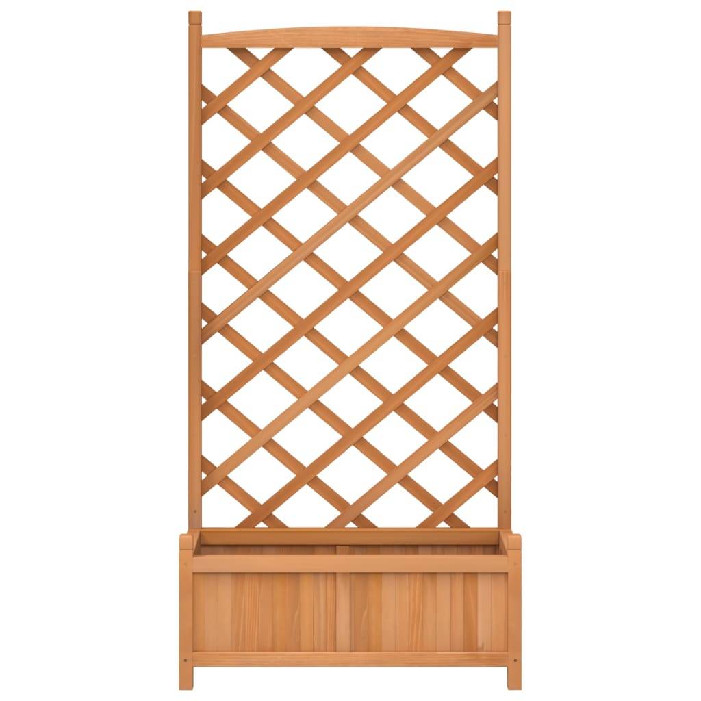 vidaXL Pflanzkübel mit Spalier Braun Massivholz Tanne