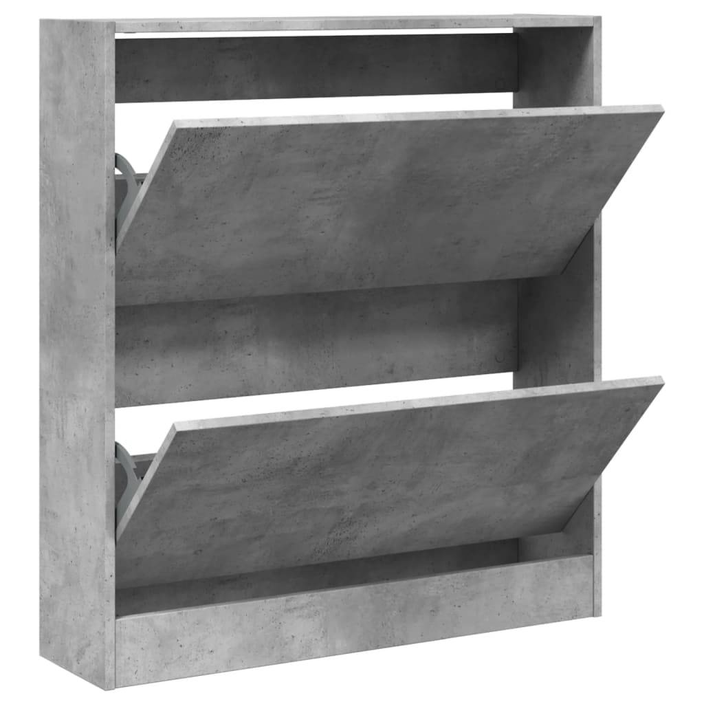 vidaXL Schuhschrank Betongrau 80x21x87,5 cm Holzwerkstoff
