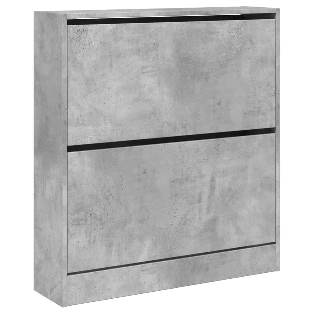 vidaXL Schuhschrank Betongrau 80x21x87,5 cm Holzwerkstoff