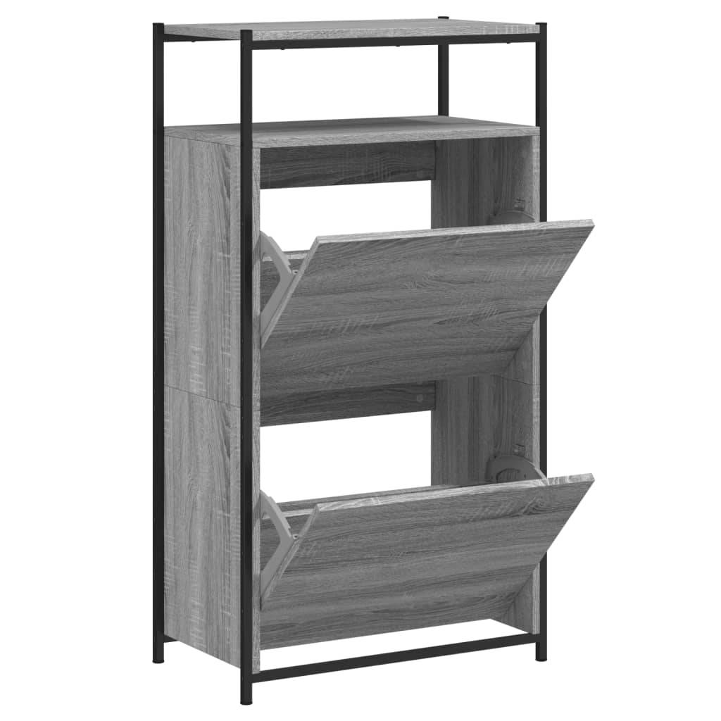vidaXL Schuhschrank Grau Sonoma 60x34x112 cm Holzwerkstoff