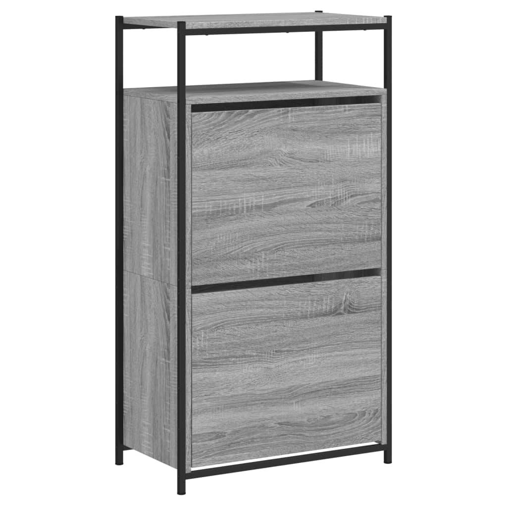 vidaXL Schuhschrank Grau Sonoma 60x34x112 cm Holzwerkstoff