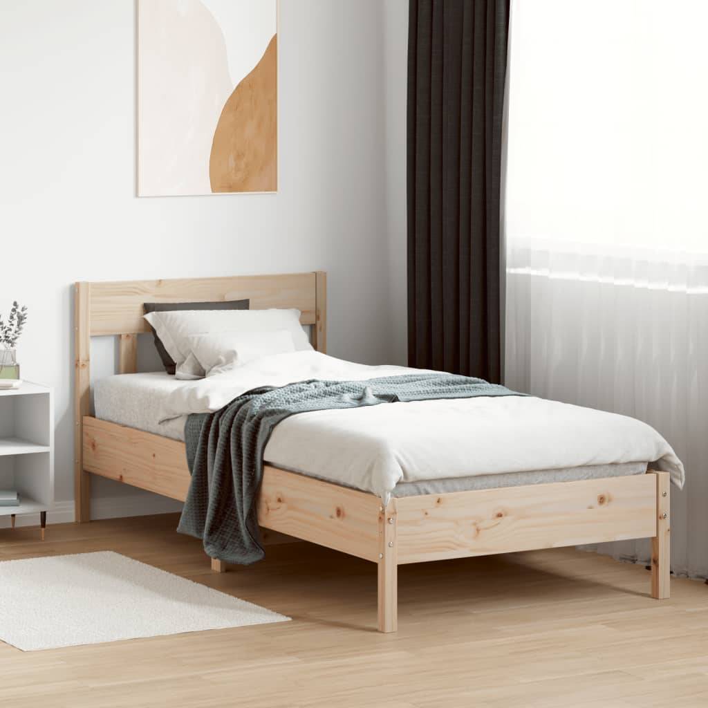 vidaXL Massivholzbett ohne Matratze 90x190 cm Kiefernholz