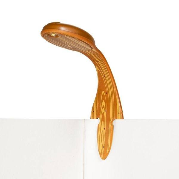 Flexilight Leselicht (Holzoptik) | 2 in 1 Leselampe & Lesezeichen | LED Leselicht | Geschenk für Leser, Buchliebhaber | Deutsche Ausgabe