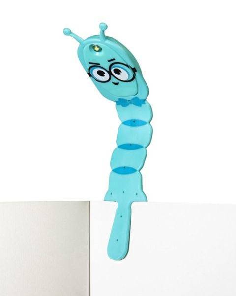 Flexilight Pals Leselicht (Bookworm) | blau | 2 in 1 Leselampe & Lesezeichen | LED Leselicht | Geschenk für Leser, Buchliebhaber | Deutsche Ausgabe